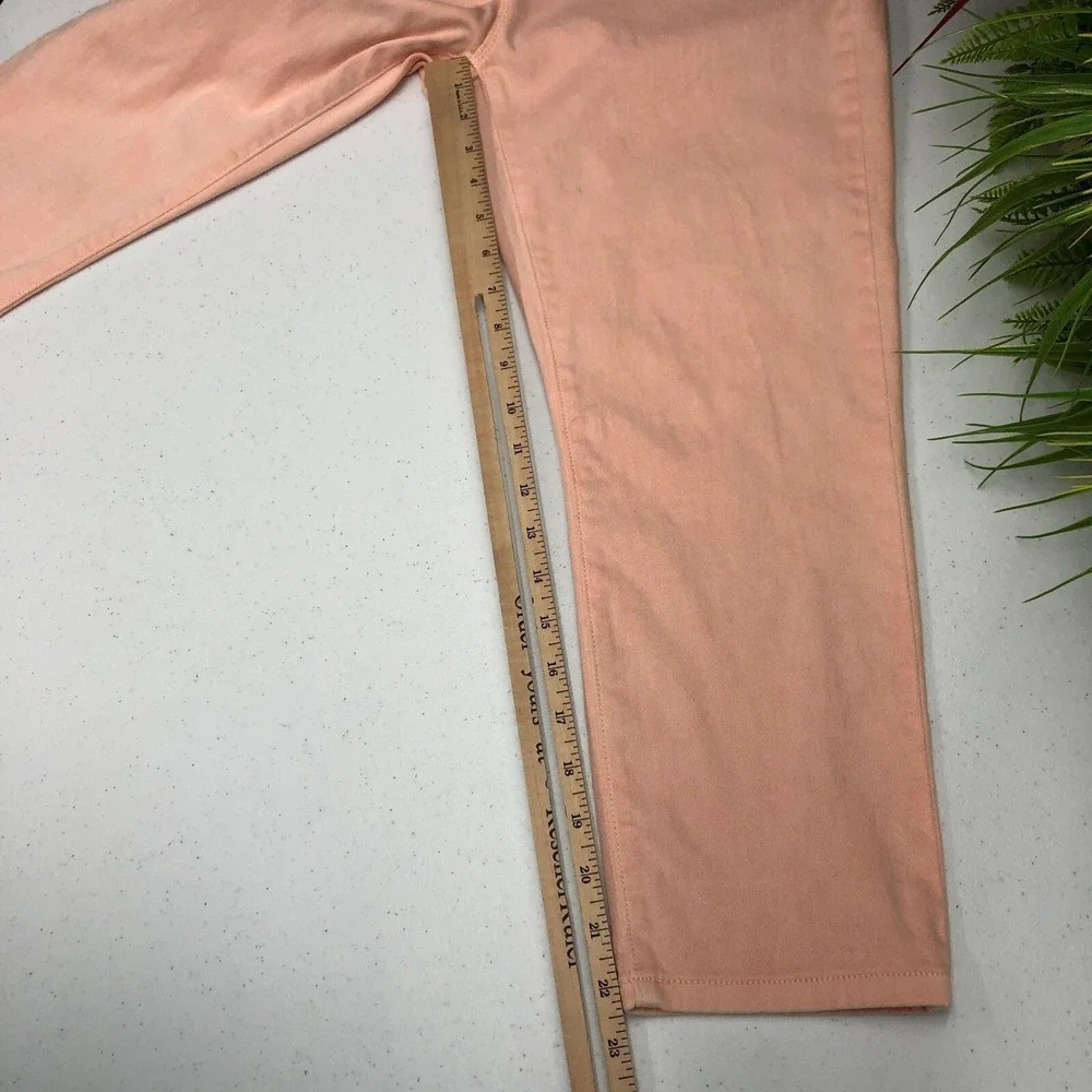 Michael Kors Pants Womens 10 Pink Izzy Cropped Skinny Jeans Stretch Casual Peach